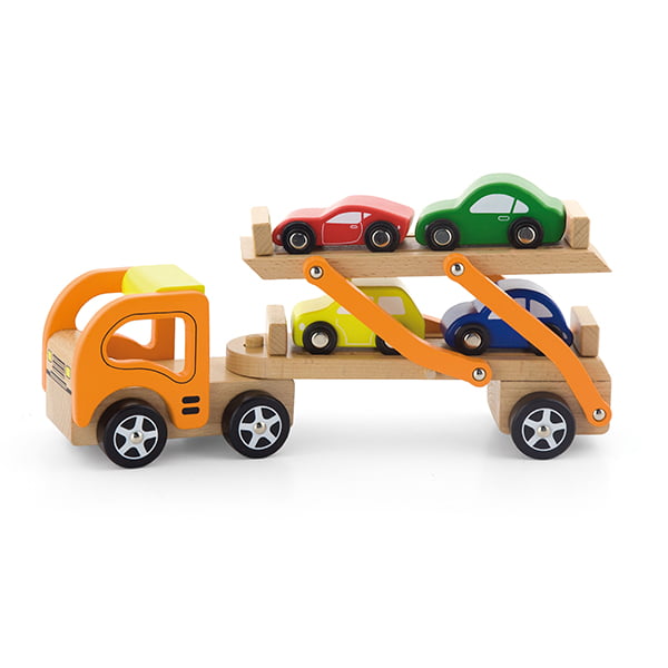 ויגה מוביל מכוניות עץ עם 4 מכוניות